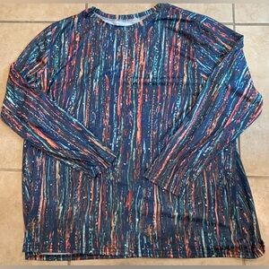 5XL Long Sleeve Multi Colored Top